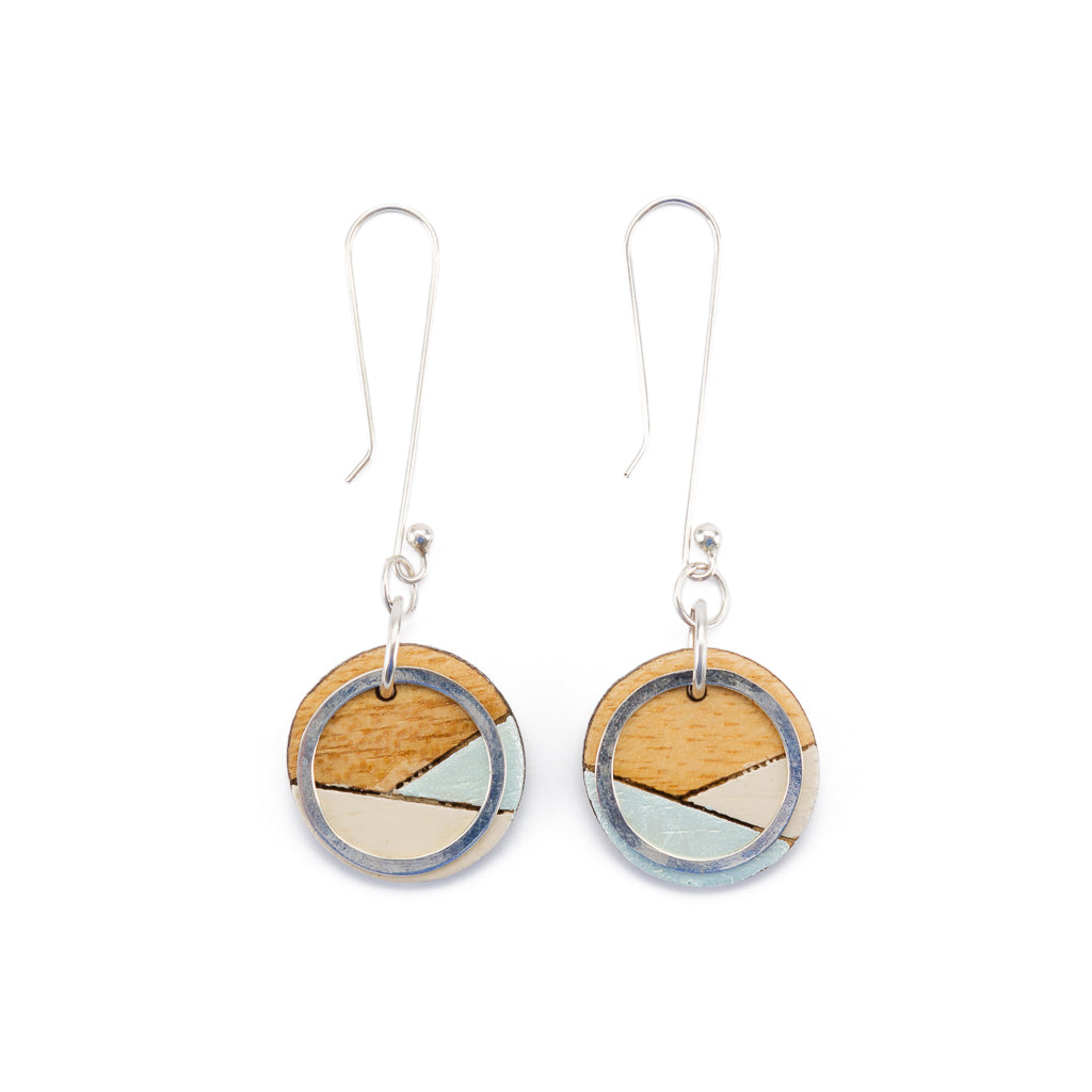Conture Recycled Wood Silver Dangle Earrings (6 Colours)-6