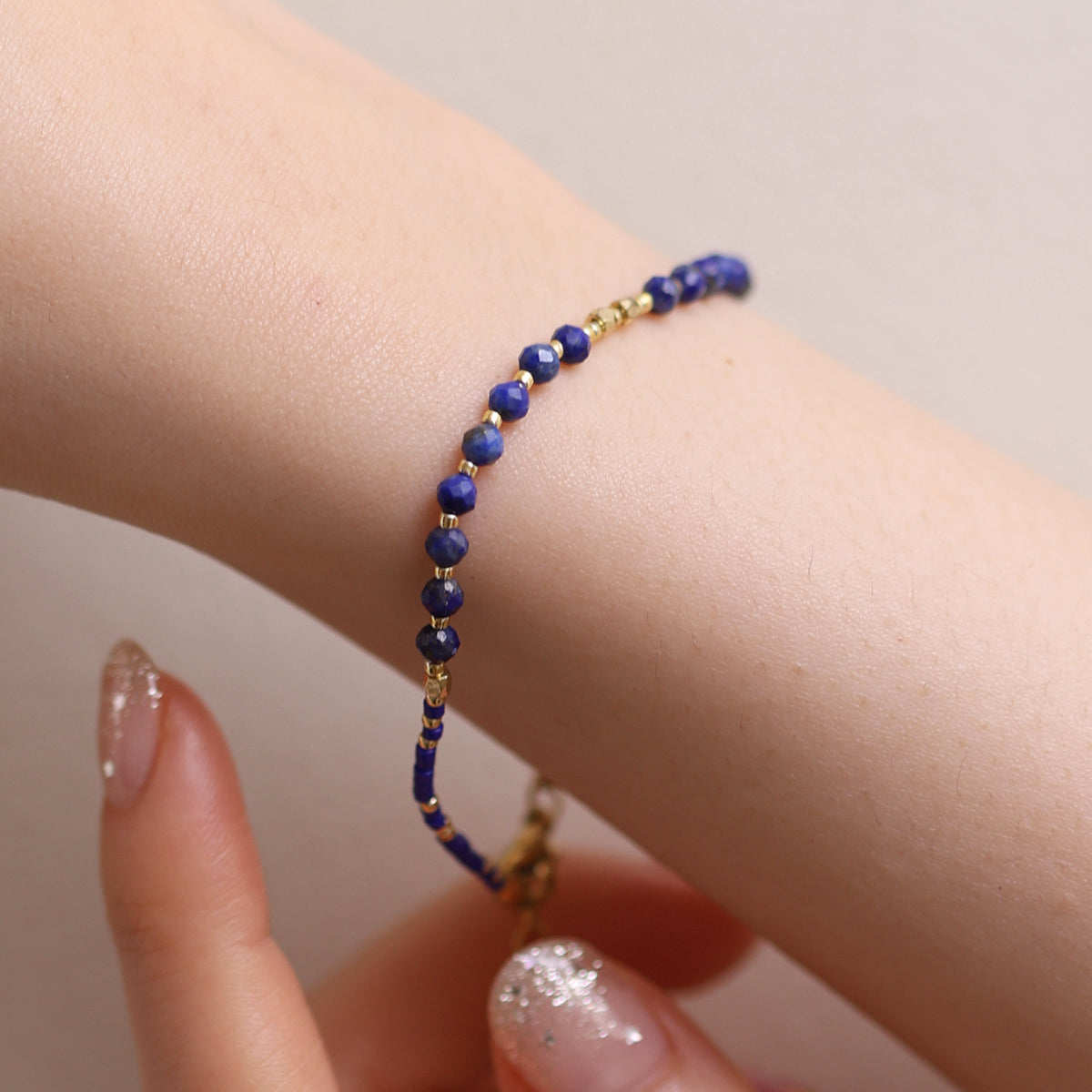 Lapis lazuli beaded bracelet-3