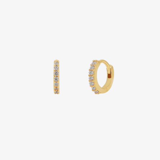 Simple Pave Huggie Earrings-0