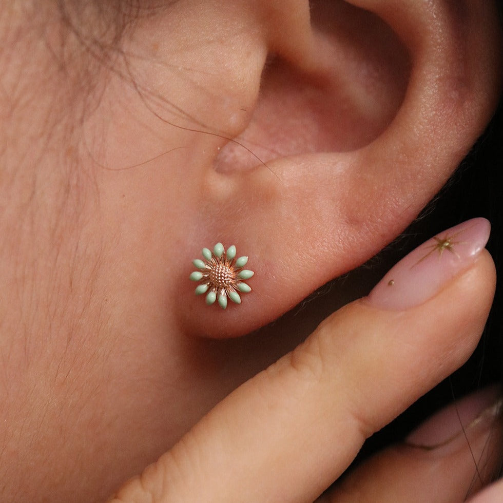 Coloured daisy earrings-0