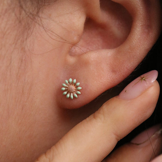 Coloured daisy earrings-0
