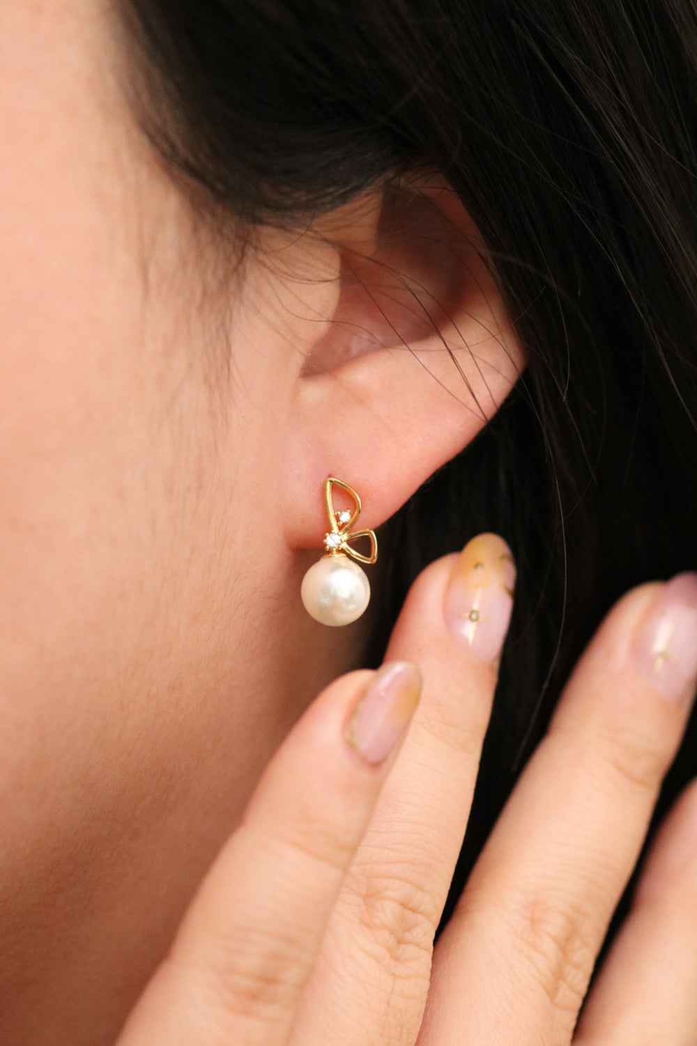 Butterfly Pearl Dangle Earrings-2