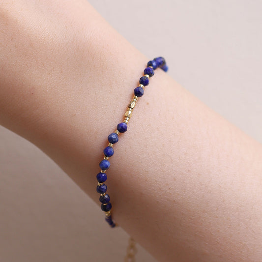 Lapis lazuli beaded bracelet-0