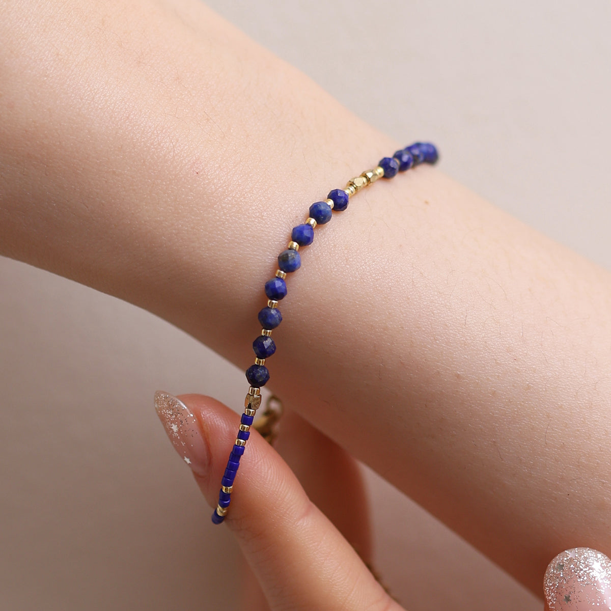 Lapis lazuli beaded bracelet-2
