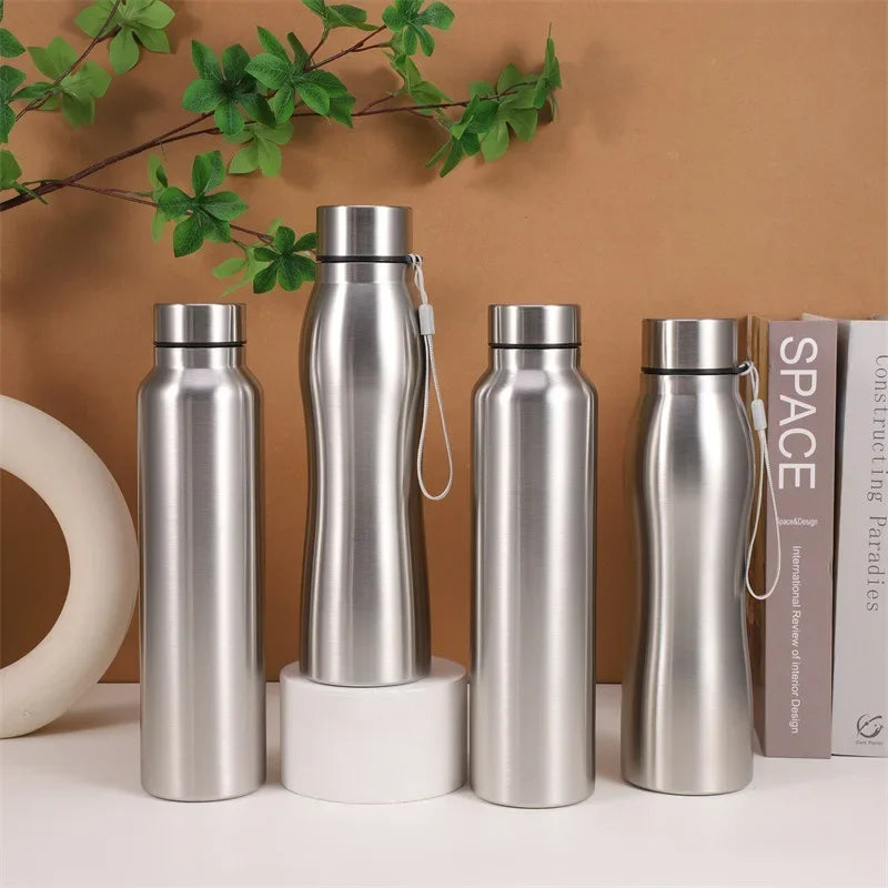 High Quality 1000ml Stainless Steel Sport Water Bottle Single-layer Rugged Water Cup Metal Flask Drinkware Camping Sports Gym-0